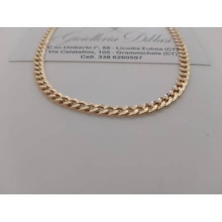COLLANA ORO Giallo 18 Karati 750 Unisex CATENA GRUMETTA Cubana COLLIER Girocollo