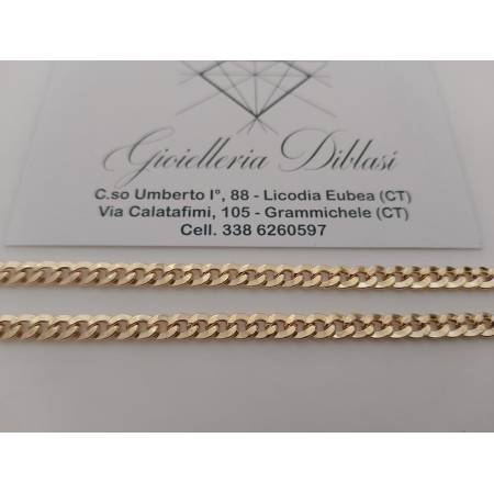 COLLANA ORO Giallo 18 Karati 750 Unisex CATENA GRUMETTA Cubana COLLIER Girocollo