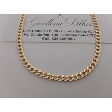 COLLANA ORO Giallo 18 Karati 750 Unisex CATENA GRUMETTA Cubana COLLIER Girocollo