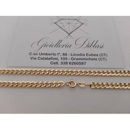 COLLANA ORO Giallo 18 Karati 750 Unisex CATENA GRUMETTA Cubana COLLIER Girocollo