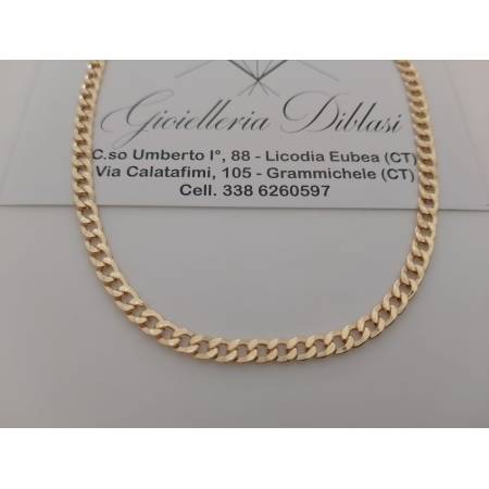 COLLANA ORO Giallo 18 Karati 750 Unisex CATENA GRUMETTA Cubana COLLIER Girocollo