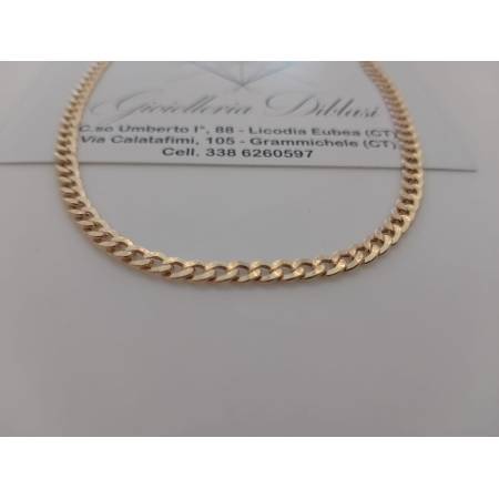 COLLANA ORO Giallo 18 Karati 750 Unisex CATENA GRUMETTA Cubana COLLIER Girocollo