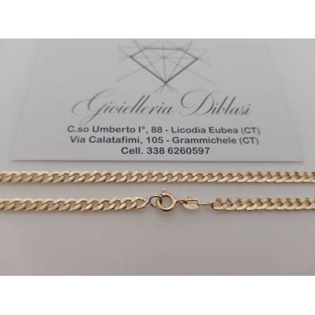 COLLANA ORO Giallo 18 Karati 750 Unisex CATENA GRUMETTA Cubana COLLIER Girocollo