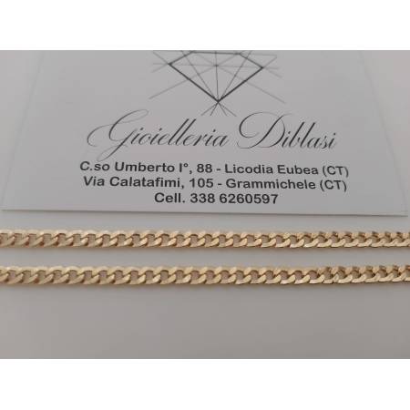 COLLANA ORO Giallo 18 Karati 750 Unisex CATENA GRUMETTA Cubana COLLIER Girocollo