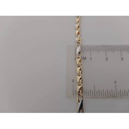 BRACCIALE In ORO 18 KARATI 750% Maglia Bicolore GIALLO BIANCO Uomo Donna Unisex