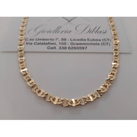 COLLANA A CATENA TRAVERSINO Unisex ORO GIALLO 18 KARATI 750% Collier Girocollo