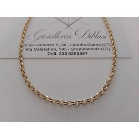 COLLANA COLLIER Uomo Donna In ORO GIALLO 18 Karati 750% Catena ROLO' Girocollo