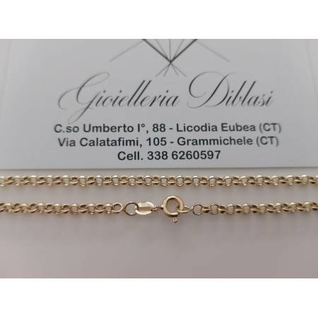 COLLANA COLLIER Uomo Donna In ORO GIALLO 18 Karati 750% Catena ROLO' Girocollo