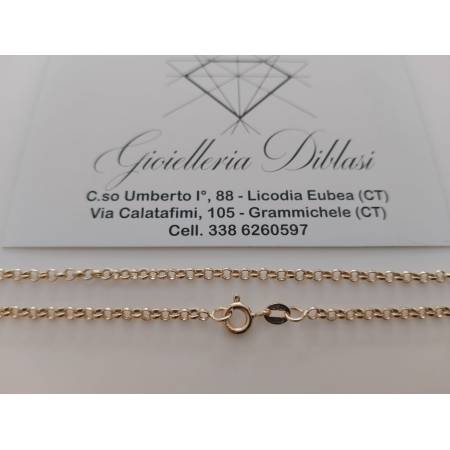 COLLANA COLLIER Uomo Donna In ORO GIALLO 18 Karati 750% Catena ROLO' Girocollo