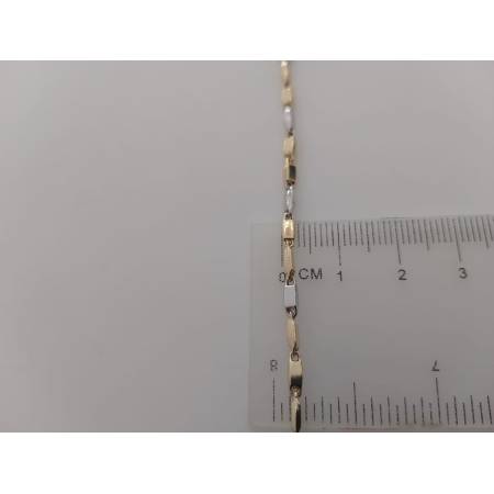 BRACCIALE ORO 18 Karati 750% Uomo Donna Bicolore GIALLO BIANCO Maglia Tubolare