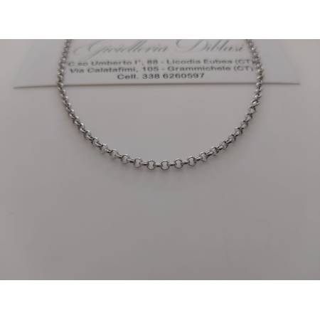 COLLANA Collier ORO BIANCO 18 Karati 750% Uomo Donna Unisex Maglia Catena ROLO'