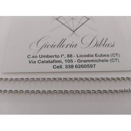COLLANA Collier ORO BIANCO 18 Karati 750% Uomo Donna Unisex Maglia Catena ROLO'