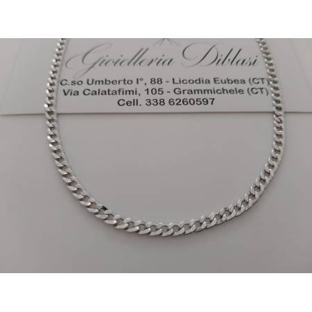 COLLANA COLLIER Oro Bianco 18 Karati 750% Girocollo Catena GRUMETTA Uomo Donna
