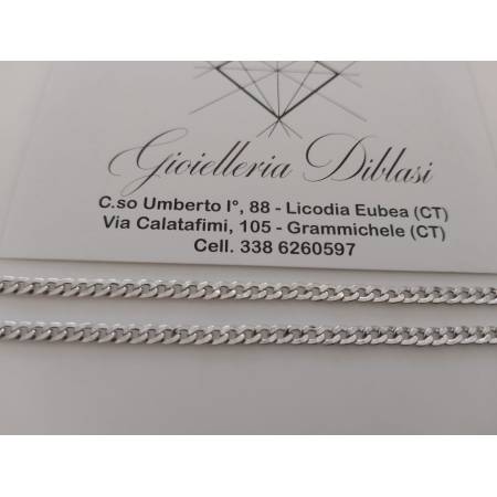 COLLANA COLLIER Oro Bianco 18 Karati 750% Girocollo Catena GRUMETTA Uomo Donna