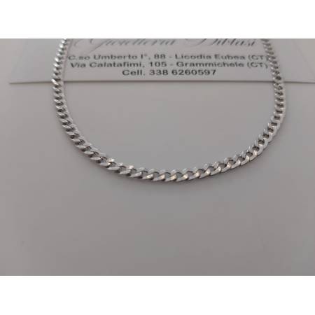 COLLANA COLLIER Oro Bianco 18 Karati 750% Girocollo Catena GRUMETTA Uomo Donna