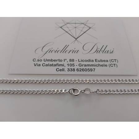 COLLANA COLLIER Oro Bianco 18 Karati 750% Girocollo Catena GRUMETTA Uomo Donna