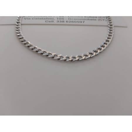 COLLANA COLLIER Oro Bianco 18 Karati 750% Girocollo Catena GRUMETTA Uomo Donna