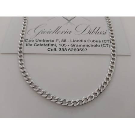 COLLANA COLLIER Oro Bianco 18 Karati 750% Girocollo Catena GRUMETTA Uomo Donna