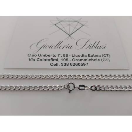 COLLANA COLLIER Oro Bianco 18 Karati 750% Girocollo Catena GRUMETTA Uomo Donna
