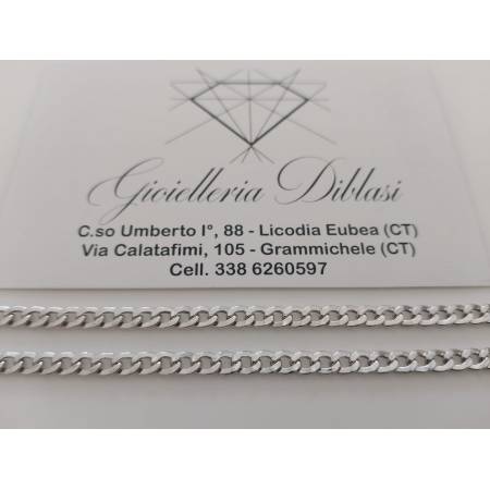 COLLANA COLLIER Oro Bianco 18 Karati 750% Girocollo Catena GRUMETTA Uomo Donna