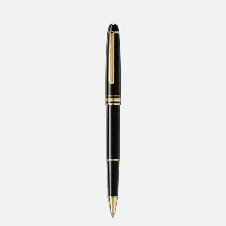 PENNA MONTBLANC A Sfera Meisterstück Gold-Coated ROLLER Resina Nera 132457 Pen
