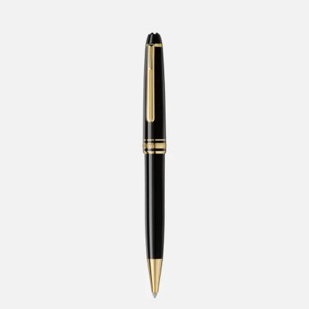 PENNA MONTBLANC A Sfera Meisterstück GoldCoated BALLPOINT PEN Resina Nera 132453