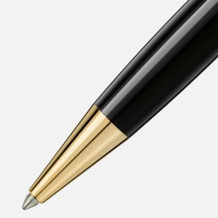 PENNA MONTBLANC A Sfera Meisterstück GoldCoated BALLPOINT PEN Resina Nera 132453