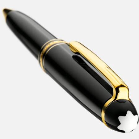PENNA MONTBLANC A Sfera Meisterstück GoldCoated BALLPOINT PEN Resina Nera 132453