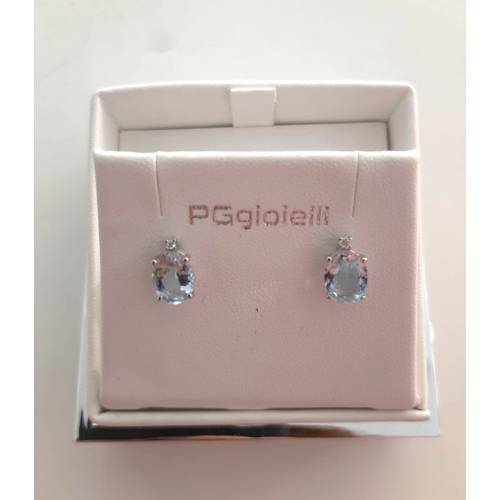 ORECCHINI Con ACQUAMARINA E DIAMANTI...