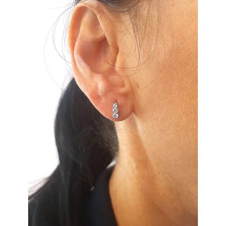 ORECCHINI TRILOGY DIAMANTI PG GIOIELLI ORO BIANCO 18 karati 750% Pendenti Donna