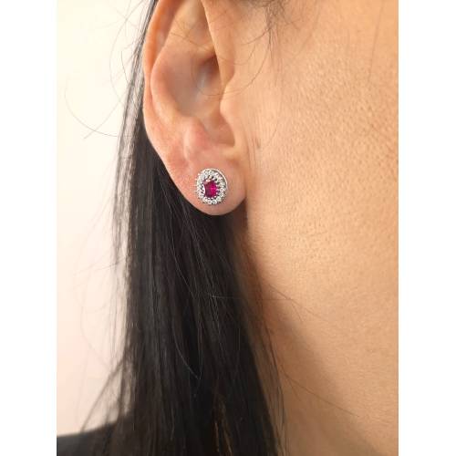 ORECCHINI Con RUBINI E DIAMANTI PG...