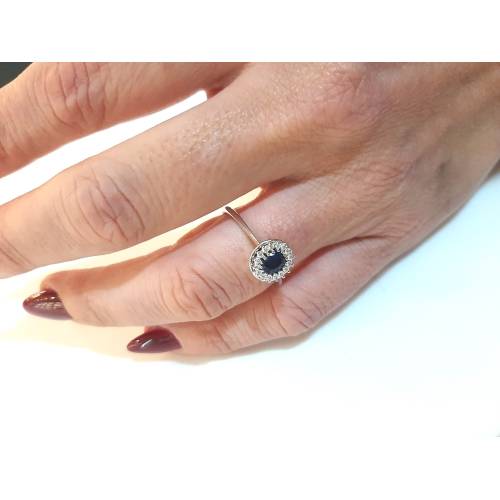 ANELLO Solitario CON ZAFFIRO E...
