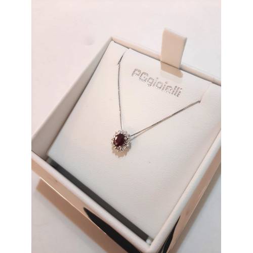 COLLANA Con RUBINO E DIAMANTI PG...