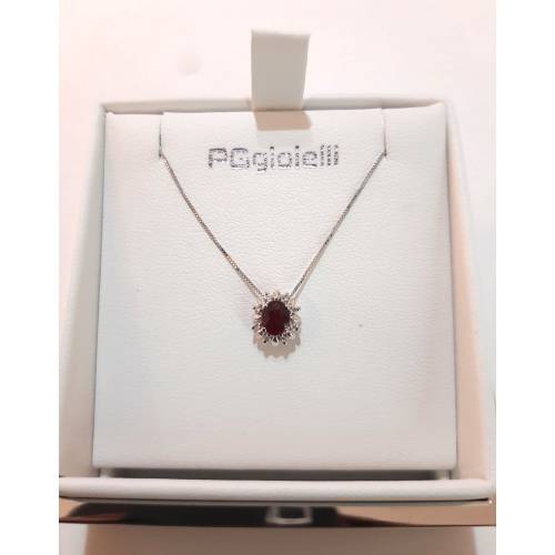 COLLANA Con RUBINO E DIAMANTI PG...