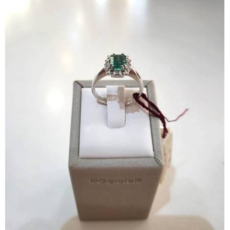 ANELLO PGgioielli Smeraldo e diamanti realizzato in oro bianco 750/1000