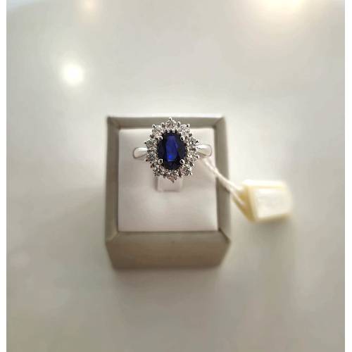 ANELLO ZAFFIRO Con Diamanti PG...