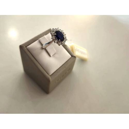 ANELLO ZAFFIRO Con Diamanti PG...