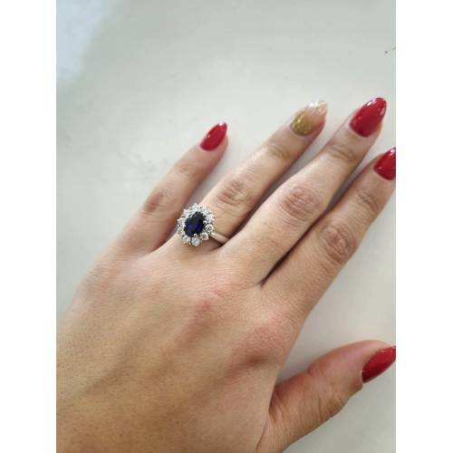 ANELLO ZAFFIRO Con Diamanti PG...