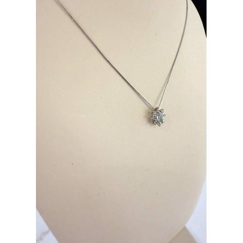 COLLANA ACQUAMARINA Ovale E DIAMANTI...