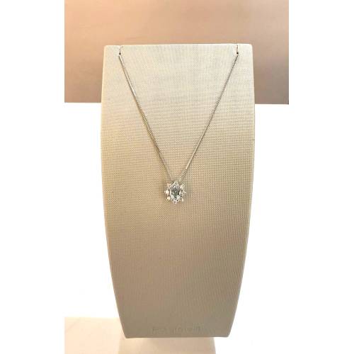 COLLANA ACQUAMARINA Ovale E DIAMANTI...