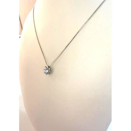 COLLANA ACQUAMARINA Ovale E DIAMANTI...