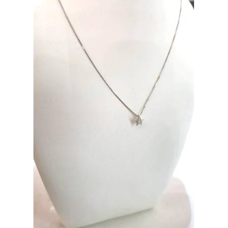 COLLANA PUNTO LUCE DIAMANTI Forma A STELLA Oro Bianco 18 Karati 750% PG GIOIELLI