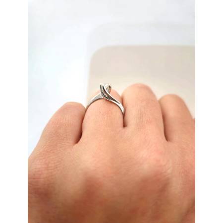ANELLO SOLITARIO VALENTINO DIAMANTE Taglio Brillante G VS ORO BIANCO 18 KARATI