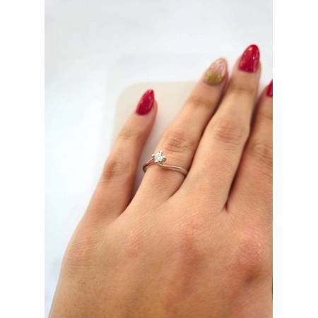 ANELLO SOLITARIO VALENTINO DIAMANTE Taglio Brillante G VS ORO BIANCO 18 KARATI