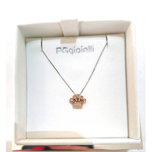 COLLANA Forma CORONA Con DIAMANTI Pg...