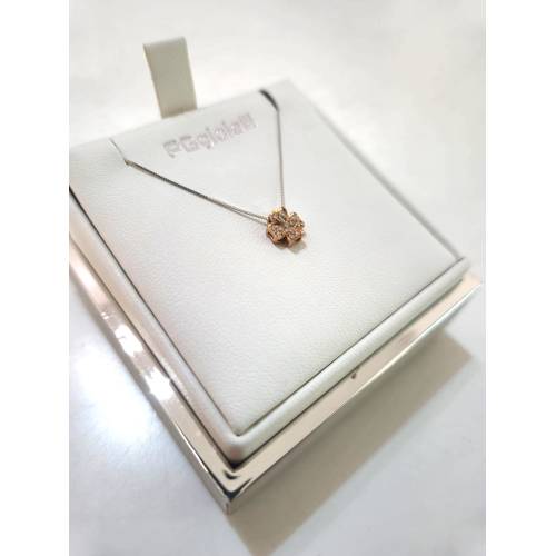 COLLANA Quadrifoglio Con DIAMANTI Pg...