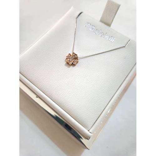 COLLANA Quadrifoglio Con DIAMANTI Pg...