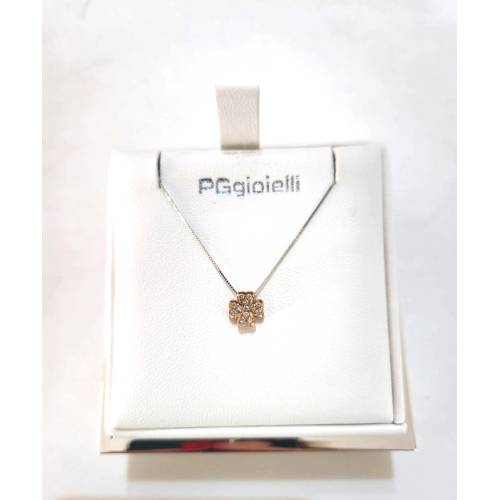 COLLANA Quadrifoglio Con DIAMANTI Pg...