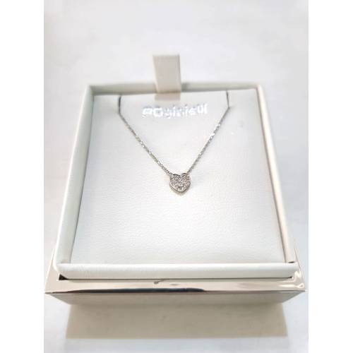 COLLANA Cuore Con DIAMANTI Bianchi...
