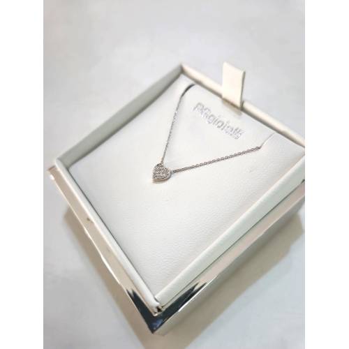 COLLANA Cuore Con DIAMANTI Bianchi...